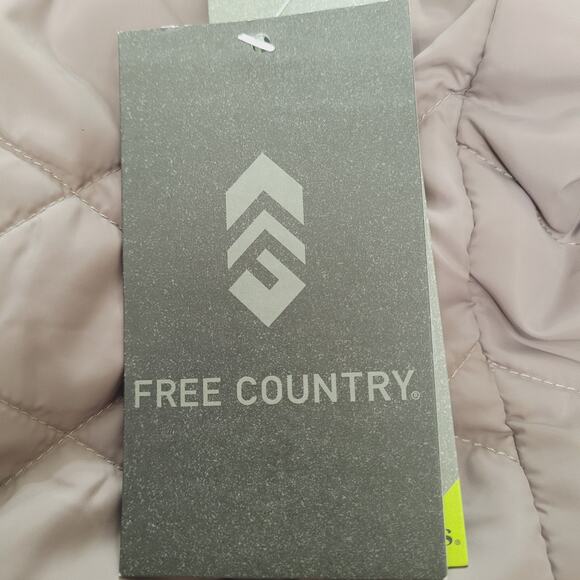 NWT Free Country Taupe Quilted Faux Fur Reversible Zip Puffer Vest Size L - Picture 8 of 12